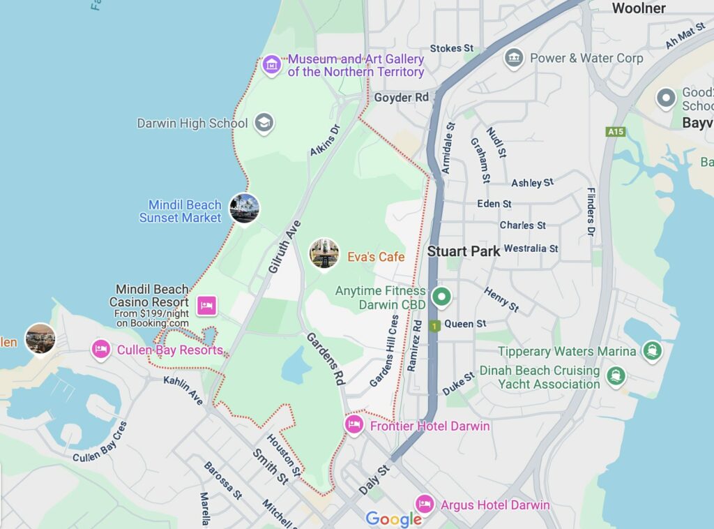 The Gardens, Darwin Map